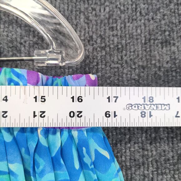 I.B Diffusion Women's A-Line Midi Skirt 14 Blue Purple Pleated Pull On Polyester - Picture 9 of 11